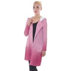 Blush Pink Color Gradient Ombre Hooded Pocket Cardigan by SpinnyChairDesigns