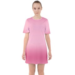 Blush Pink Color Gradient Ombre Sixties Short Sleeve Mini Dress by SpinnyChairDesigns