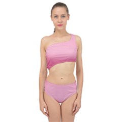 Blush Pink Color Gradient Ombre Spliced Up Two Piece Swimsuit by SpinnyChairDesigns