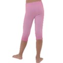 Blush Pink Color Gradient Ombre Kids  Lightweight Velour Capri Leggings  View4