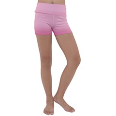 Blush Pink Color Gradient Ombre Kids  Lightweight Velour Yoga Shorts by SpinnyChairDesigns