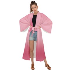 Blush Pink Color Gradient Ombre Maxi Kimono by SpinnyChairDesigns