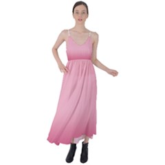 Blush Pink Color Gradient Ombre Tie Back Maxi Dress by SpinnyChairDesigns