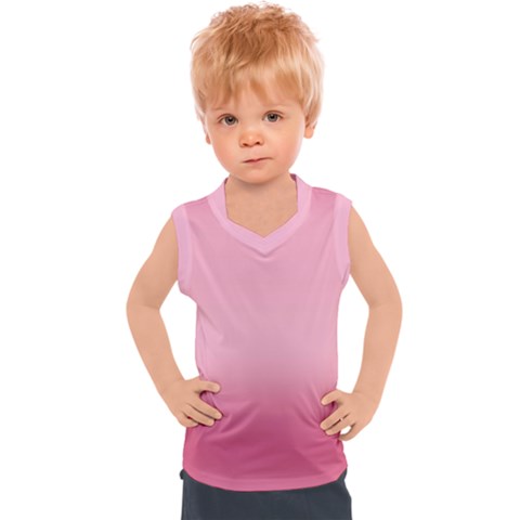 Blush Pink Color Gradient Ombre Kids  Sport Tank Top by SpinnyChairDesigns