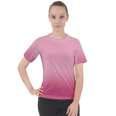 Blush Pink Color Gradient Ombre Women s Sport Raglan Tee by SpinnyChairDesigns