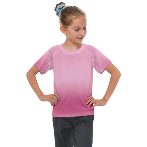 Blush Pink Color Gradient Ombre Kids  Mesh Piece Tee by SpinnyChairDesigns