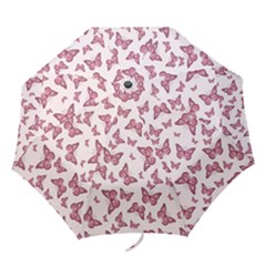 Blush Pink Color Butterflies Folding Umbrellas by SpinnyChairDesigns