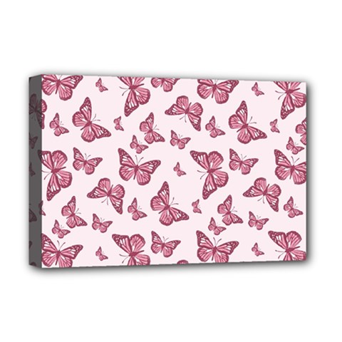 Blush Pink Color Butterflies Deluxe Canvas 18  X 12  (stretched) by SpinnyChairDesigns