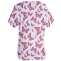 Blush Pink Color Butterflies Women s Oversized Tee View2