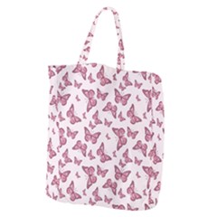 Blush Pink Color Butterflies Giant Grocery Tote by SpinnyChairDesigns