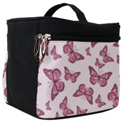 Blush Pink Color Butterflies Make Up Travel Bag (big) by SpinnyChairDesigns