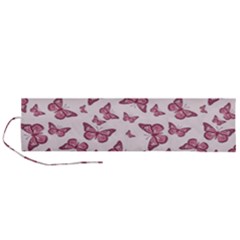 Blush Pink Color Butterflies Roll Up Canvas Pencil Holder (l) by SpinnyChairDesigns