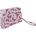 Blush Pink Color Butterflies Wristlet Pouch Bag (Small) View2