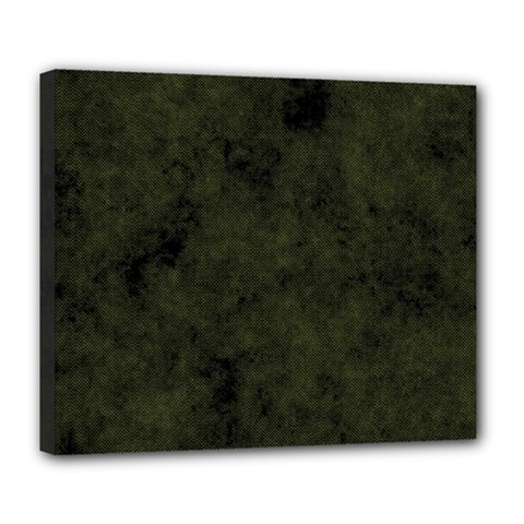 Army Green Color Grunge Deluxe Canvas 24  X 20  (stretched) by SpinnyChairDesigns