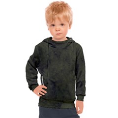 Army Green Color Grunge Kids  Hooded Pullover by SpinnyChairDesigns