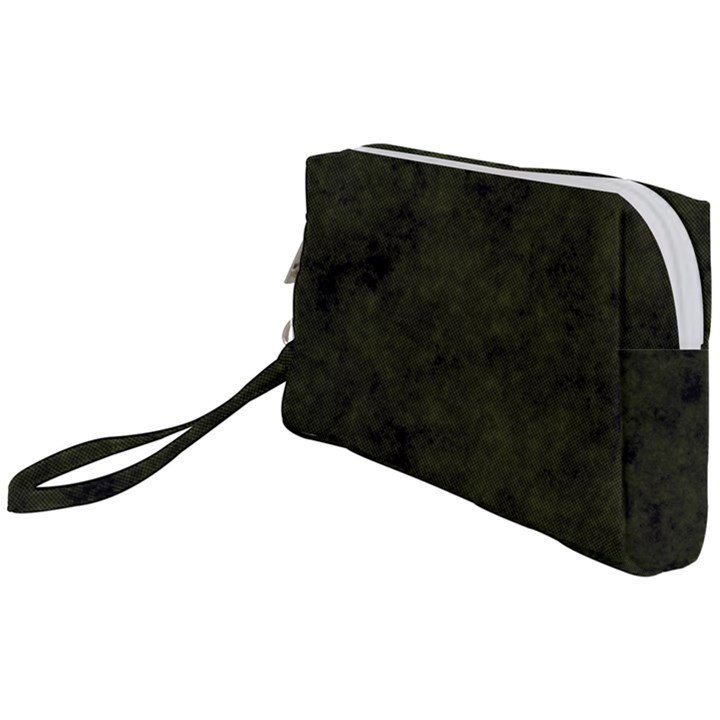 Army Green Color Grunge Wristlet Pouch Bag (Small)