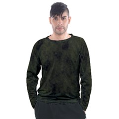 Army Green Color Grunge Men s Long Sleeve Raglan Tee