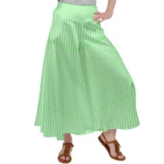 Mint Green White Stripes Satin Palazzo Pants by SpinnyChairDesigns