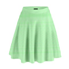 Mint Green White Stripes High Waist Skirt by SpinnyChairDesigns