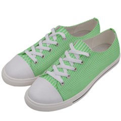 Mint Green White Stripes Women s Low Top Canvas Sneakers by SpinnyChairDesigns