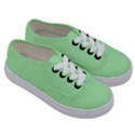 Mint Green White Stripes Kids  Classic Low Top Sneakers View3