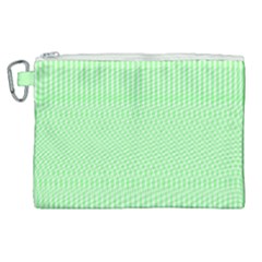 Mint Green White Stripes Canvas Cosmetic Bag (xl) by SpinnyChairDesigns