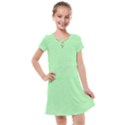 Mint Green White Stripes Kids  Cross Web Dress View1