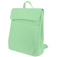 Mint Green White Stripes Flap Top Backpack by SpinnyChairDesigns