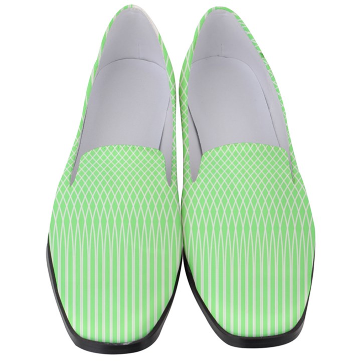 Mint Green White Stripes Women s Classic Loafer Heels