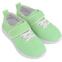 Mint Green White Stripes Kids  Velcro Strap Shoes View3