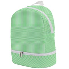 Mint Green White Stripes Zip Bottom Backpack by SpinnyChairDesigns