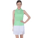 Mint Green White Stripes Women s Sleeveless Polo Tee View1