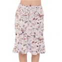 Music Notes Pattern Cinnamon Color Short Mermaid Skirt View1