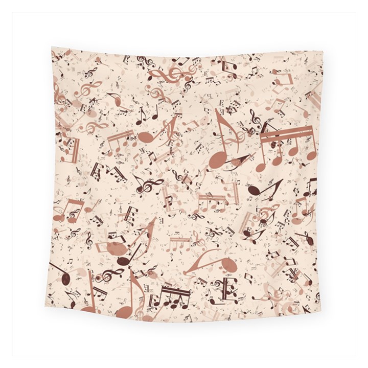 Music Notes Pattern Cinnamon Color Square Tapestry (Small)