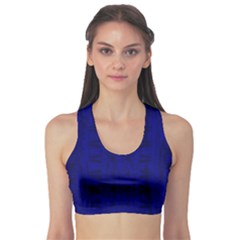 Cobalt Blue Color Batik Sports Bra by SpinnyChairDesigns