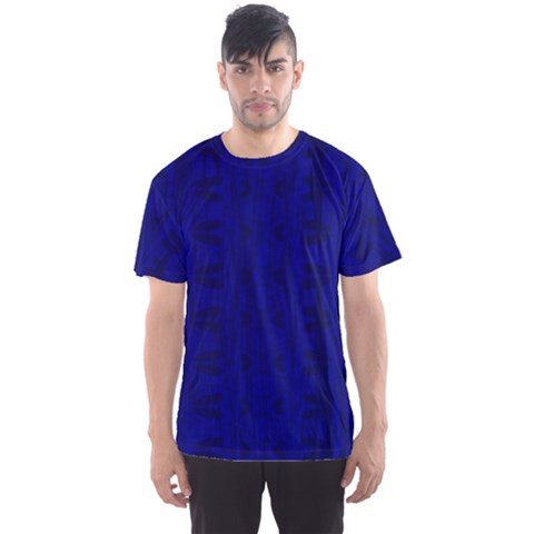 Cobalt Blue Color Batik Men s Sport Mesh Tee by SpinnyChairDesigns