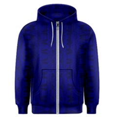 Cobalt Blue Color Batik Men s Zipper Hoodie by SpinnyChairDesigns