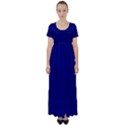 Cobalt Blue Color Batik High Waist Short Sleeve Maxi Dress View1