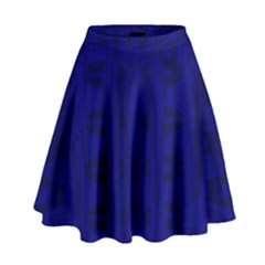 Cobalt Blue Color Batik High Waist Skirt by SpinnyChairDesigns