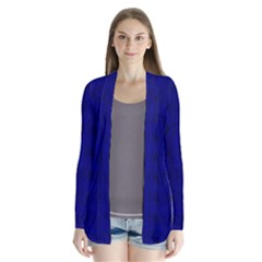 Cobalt Blue Color Batik Drape Collar Cardigan by SpinnyChairDesigns