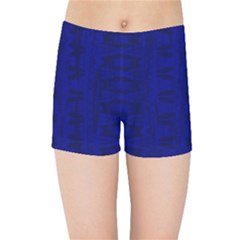 Cobalt Blue Color Batik Kids  Sports Shorts by SpinnyChairDesigns