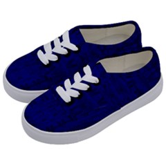 Cobalt Blue Color Batik Kids  Classic Low Top Sneakers by SpinnyChairDesigns