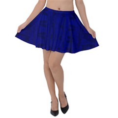 Cobalt Blue Color Batik Velvet Skater Skirt by SpinnyChairDesigns