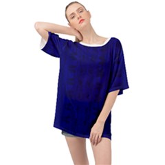 Cobalt Blue Color Batik Oversized Chiffon Top by SpinnyChairDesigns