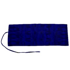 Cobalt Blue Color Batik Roll Up Canvas Pencil Holder (s) by SpinnyChairDesigns