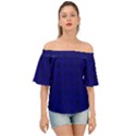 Cobalt Blue Color Batik Off Shoulder Short Sleeve Top View1