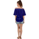 Cobalt Blue Color Batik Off Shoulder Short Sleeve Top View2