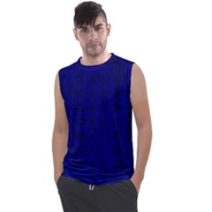 Cobalt Blue Color Batik Men s Regular Tank Top by SpinnyChairDesigns