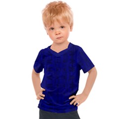 Cobalt Blue Color Batik Kids  Sports Tee