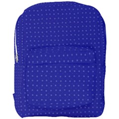 Navy Blue Color Polka Dots Full Print Backpack by SpinnyChairDesigns